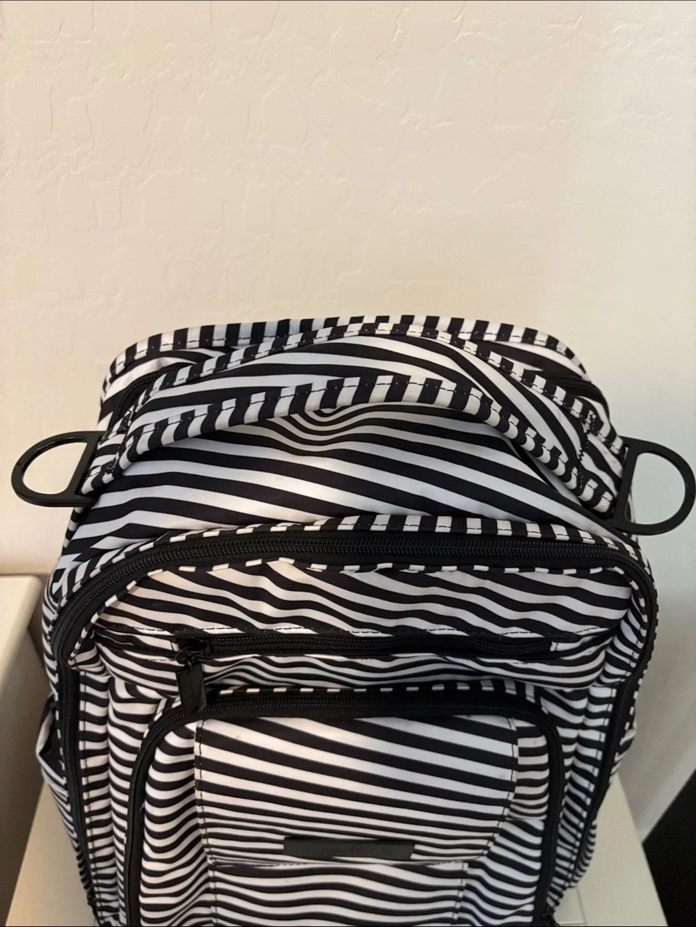 Ju-Ju-Be Black & White Striped Diaper Backpack